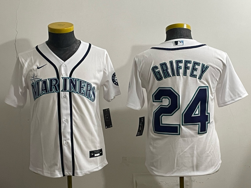 youth 2026 Seattle Mariners #24 Griffey white Nike MLB Jersey 005->youth mlb jersey->Youth Jersey